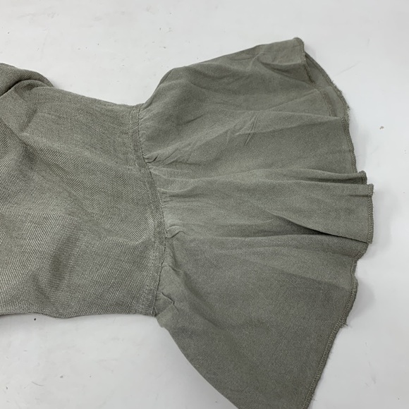 Crosstree Lane olive green linen Viscose open front lightweight top size L - Picture 5 of 8